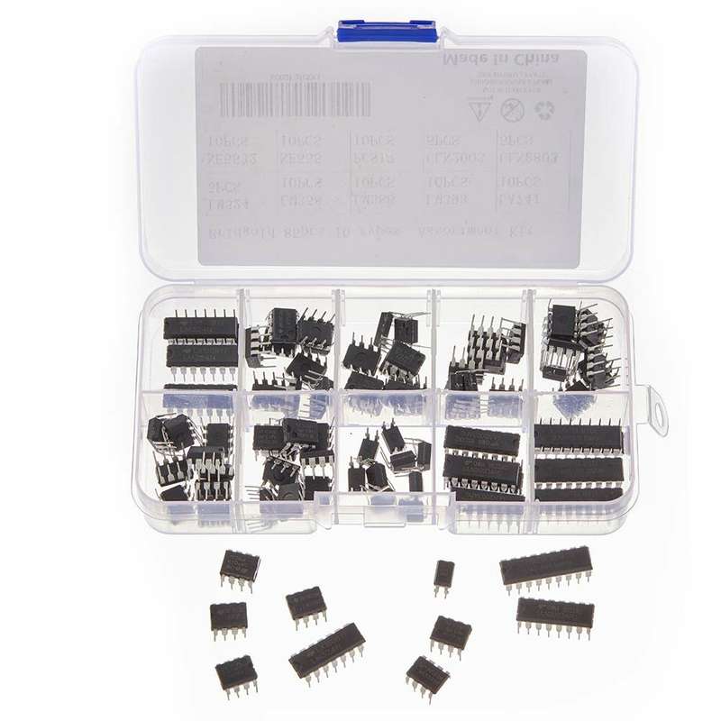 85pcs 10 Types Integrated Circuit Chip IC Chips Assortment Kit OPAMP Single Precision Timer PWM Incl