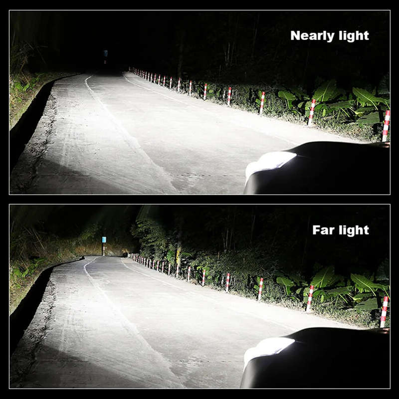 2pcs H4 LED Projector Mini Lens Auto Car LED Headlight Bulb Kit Conversion High & Low Beam 6000K Tur