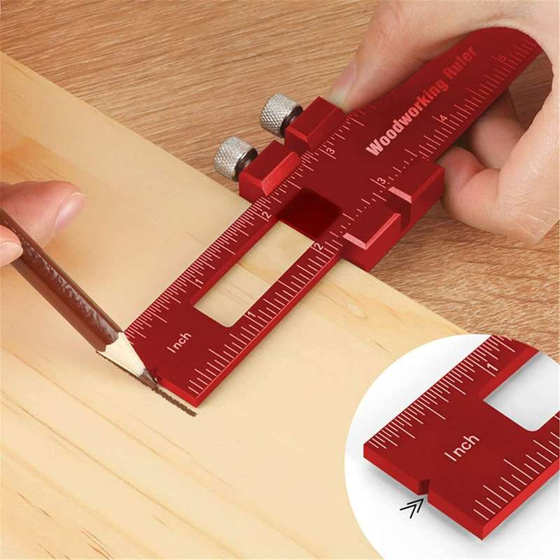 3pcs Aluminum alloy Precision Pocket Ruler Woodworking Positioning Scribing Gauge Carpenter Markinig