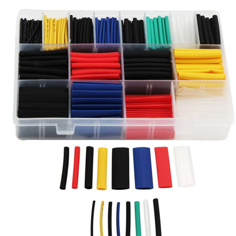580PCS Heat Shrink Tube Thermoresistant Heat-shrink Tubing Wrapping Kit Electrical Connection Wire C