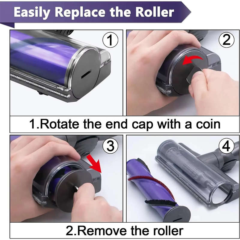 Direct Drive Cleaner Head forDyson V7 V8 V10 V11 V15 Vacuum Cleaner ABS Nylon Carbon Fiber Rotating