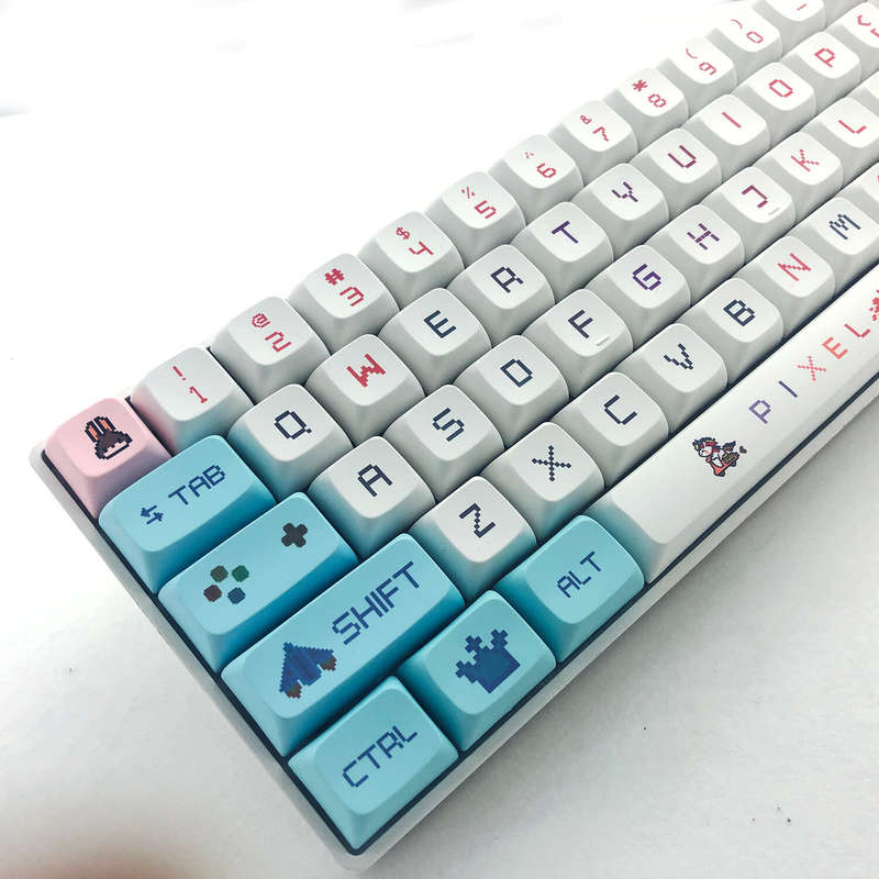 125 Keys Pixel Game PBT Keycap Set XDA Profile Sublimation Japanese Custom Keycaps for Mechanical Ke