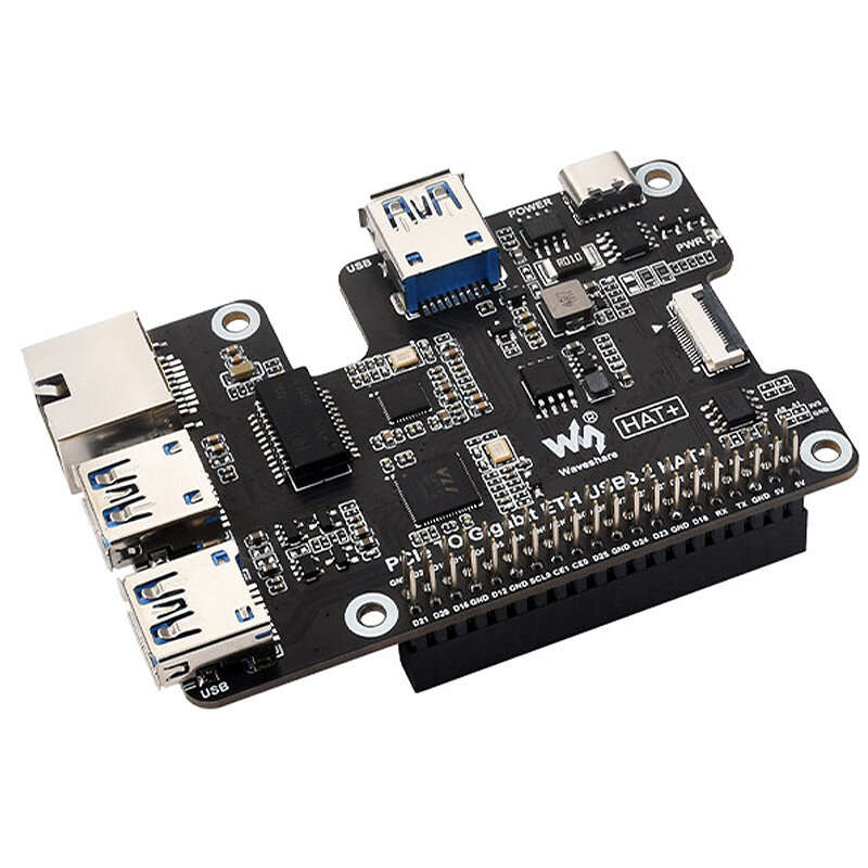 Raspberry Pi 5 PCIe to Gigabit Ethernet and USB 3.2 Gen1 HAT 3xUSB 3.2 Gen1 Gigabit Ethernet Pi5 PCI