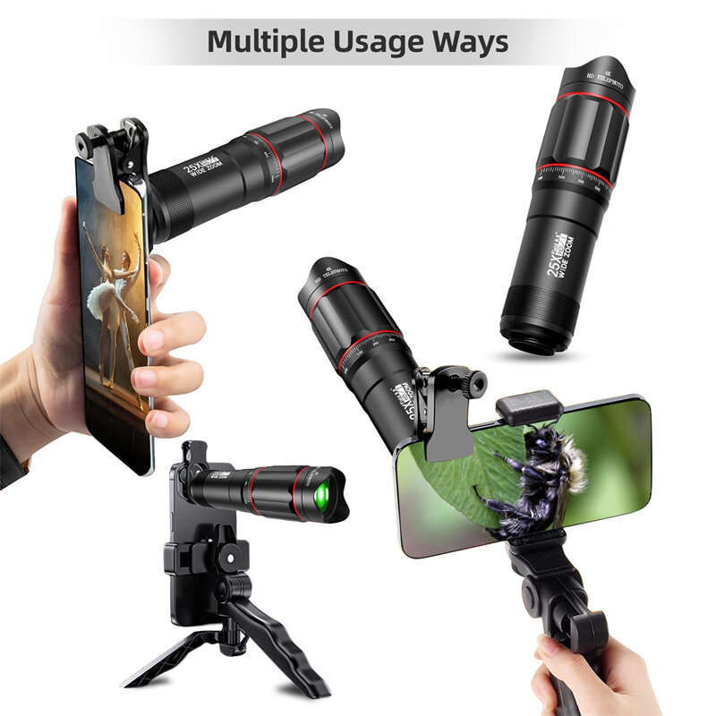 Outdoor 25X High-Definition Telephoto Lens Mobile Phone External Universal Photo Camera Telescope Le