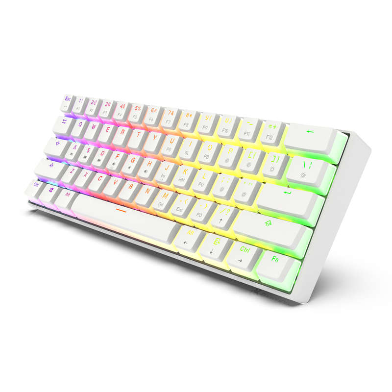 GAMAKAY MK61 Wired Mechanical Keyboard Gateron Optical Switch Pudding Keycaps RGB 61 Keys Hot Swappa