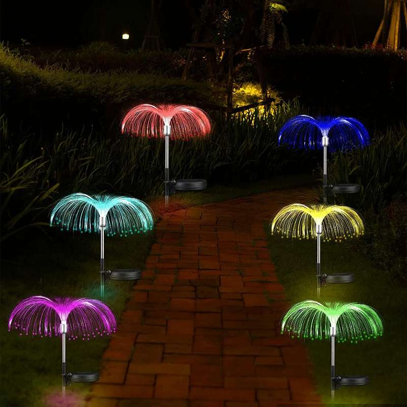 Solar LED Lights Outdoor Waterproof Solar Power Jellyfish Garden Decor Lawn Pathway Lamp 7 Color Cha