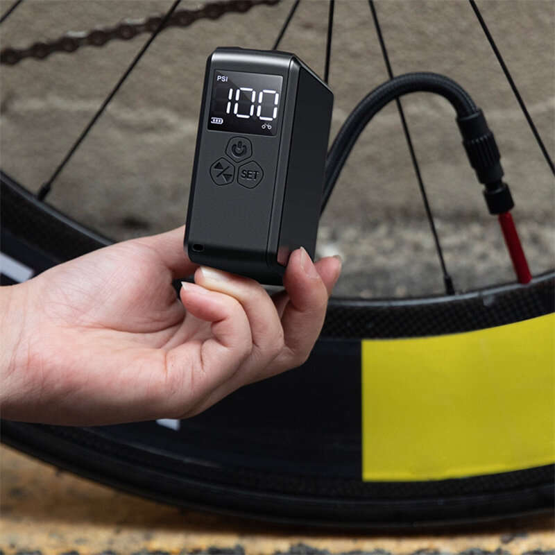 150PSI Portable Bike Inflation Air Pump 70W Power Output 2400mAh Power Bank Digital Display USB Rech