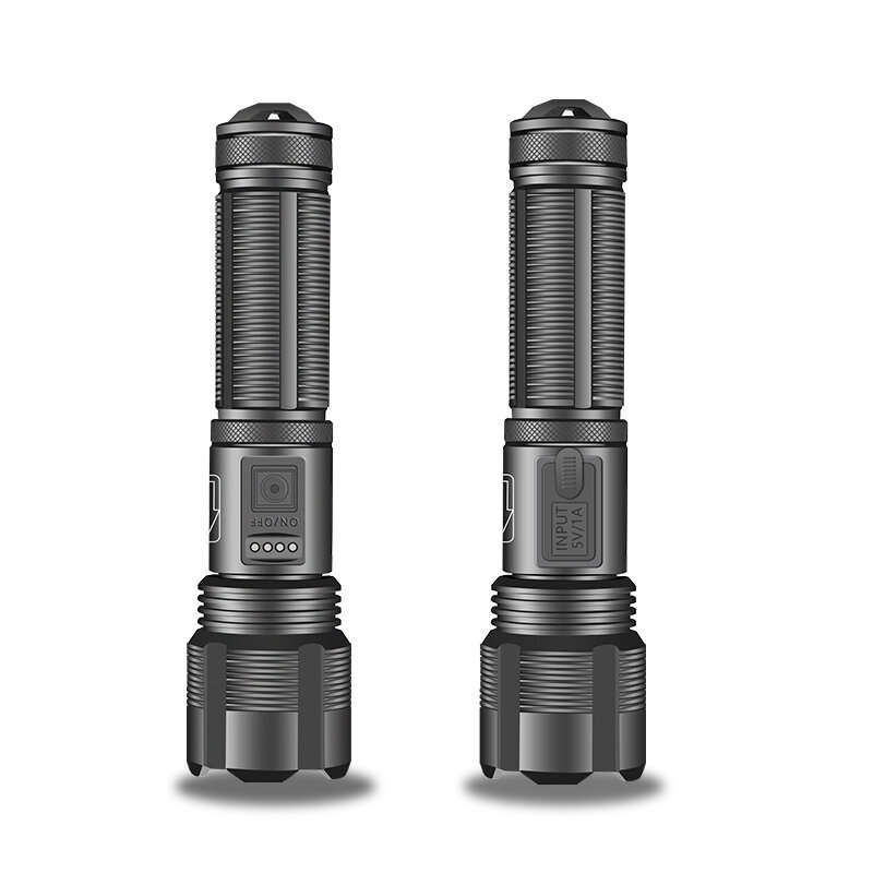 BIKIGHT XHP50 1800lm Powerful Long Range Zoomable Flashlight Kit with 18650 Li-ion Battery USB Recha
