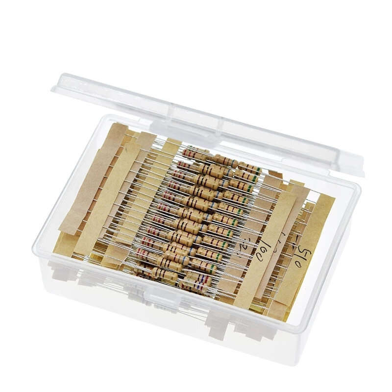 300PCS 30 Values Film Resistors Package 1/2W 5% 10R-1M Carbon Film Metal Resistors Assortment Kit Se
