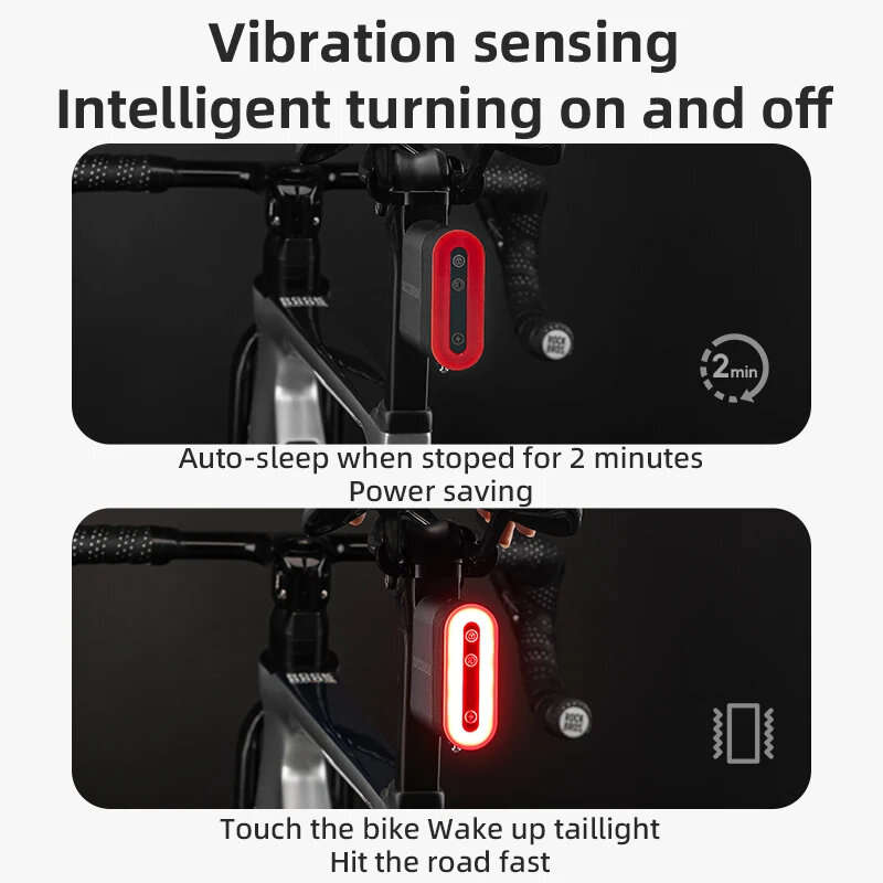 ROCKBROS Bicycle Bluetooth Smart Lock Taillight Dual Function IPX6 Waterproof 5 Lighting Modes Type-