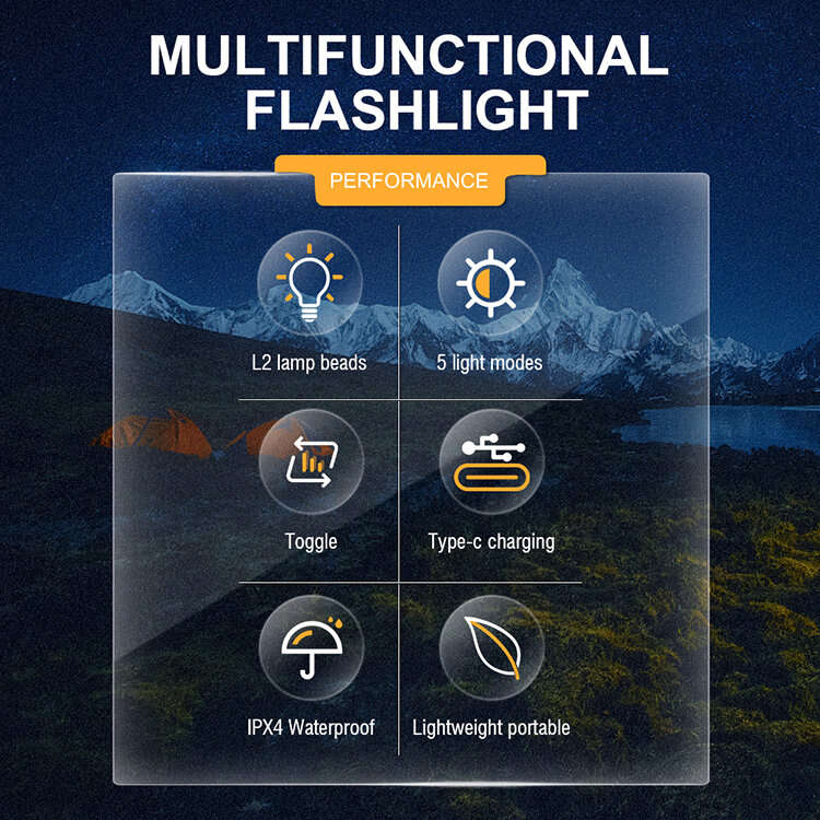 V8 800LM Strong Light EDC Portable LED Flashlight USB Rechargeable Built-in 18650 Battery Mini Torch