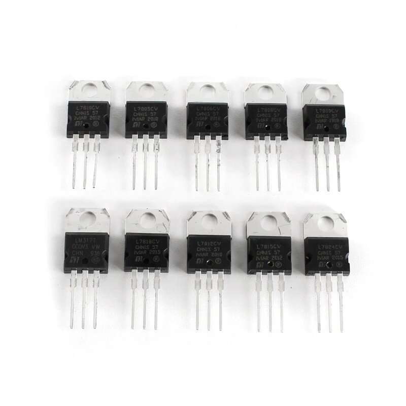 50PCS TO-220 Series Transistor Assortment Kit 10 Values High Power Three-terminal Regulated Triode L