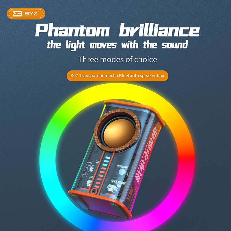 K07 5W bluetooth Speaker Portable Speaker 3D Surround Stereo Deep Bass RGB Light TWS 600mAh Outdoors