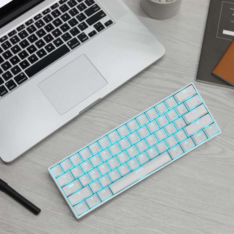 Royal Kludge RK61 Mechanical Keyboard bluetooth Wired Dual Mode 60% Golden / Ice Blue Backlit Gaming