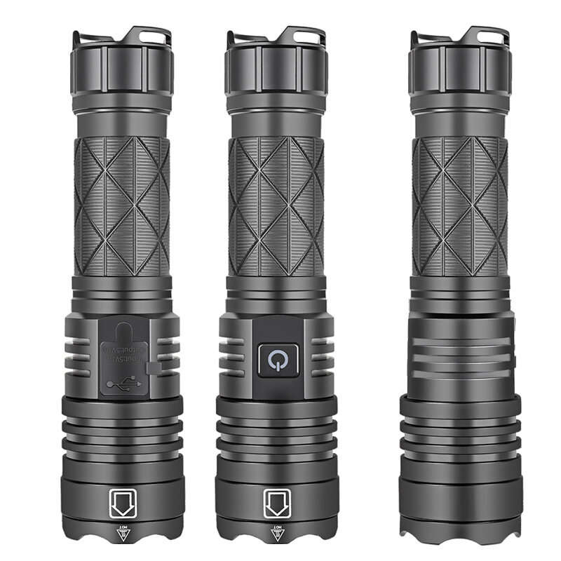 BIKIGHT XHP70 1500LM 300m Ultrabright Strong Flashlight Powerful LED Torch Type-C Rechargeable Teles