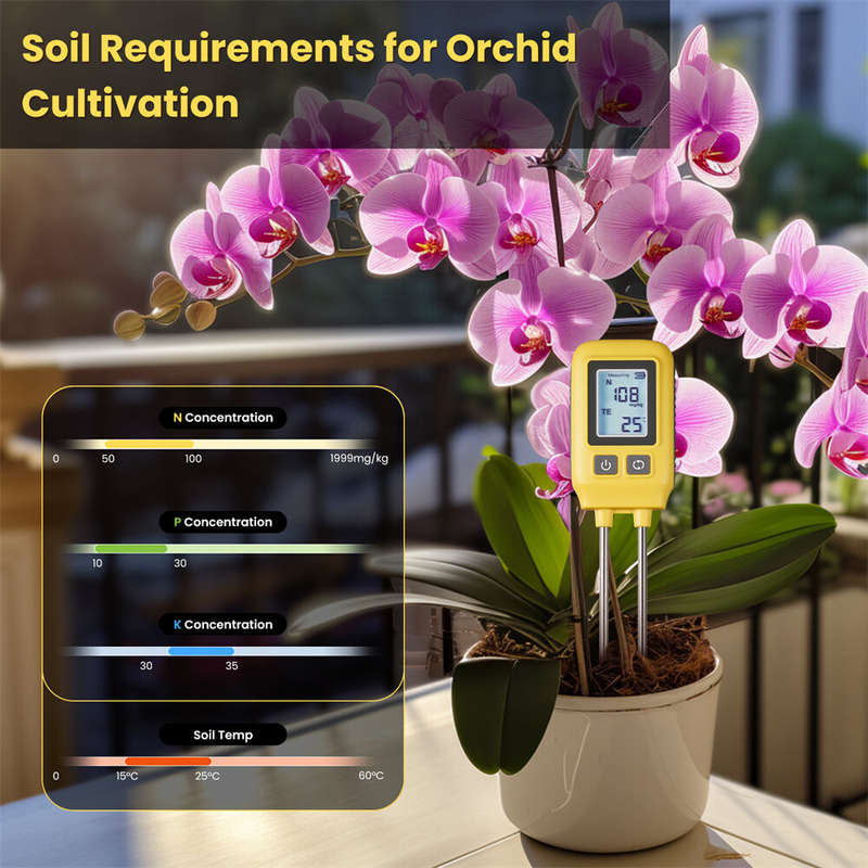 MoesHouse Soil NPK Temperature Detector Sensor Nitrogen Phosphorus Potassium Detector Nutrient Ferti