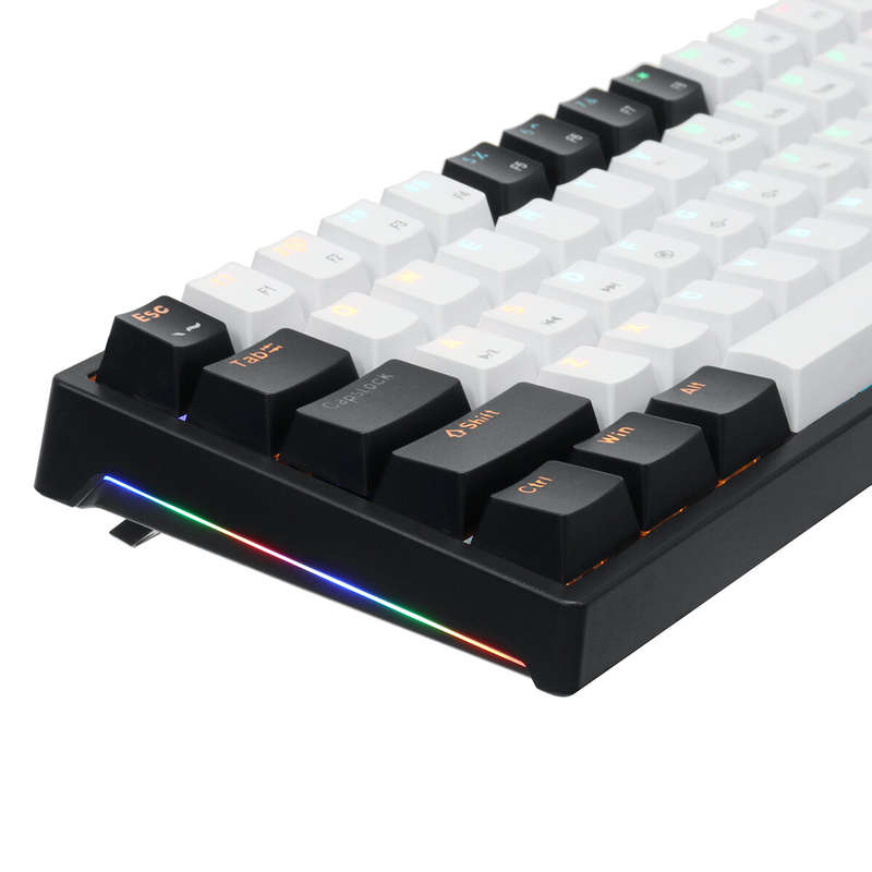 LEAVEN K620 Mechanical Keyboard 61 Keys PBT Translucent Dual-Color Injection Keycaps Blue/Red Switch
