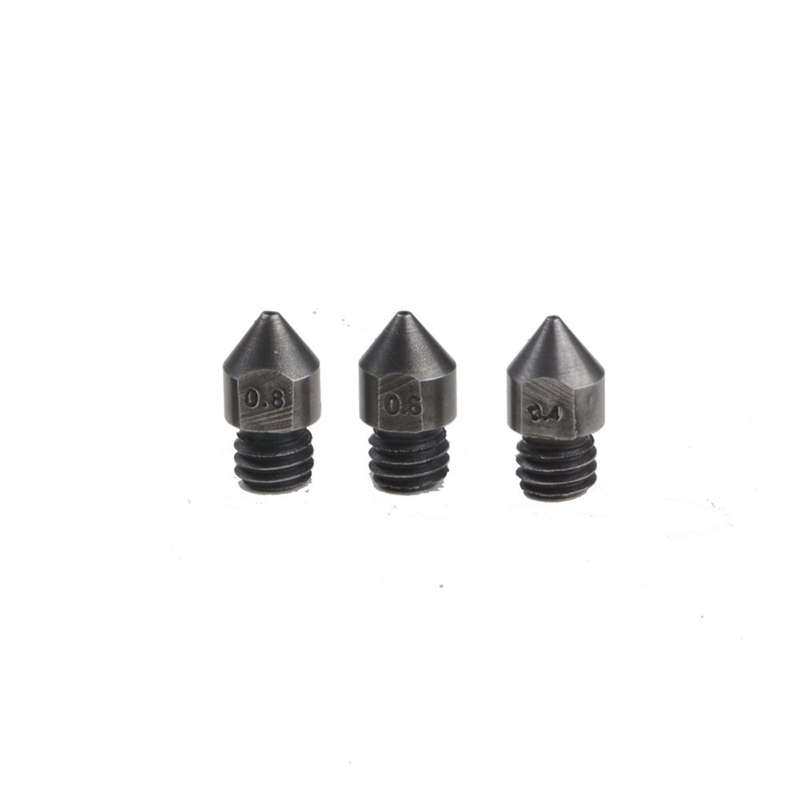 0.4mm/0.6mm/0.8mm 1.75mm Hardened Steel Nozzle for Creality CR-10/Ender3 Anet/Makerbot 3D Printer Pa