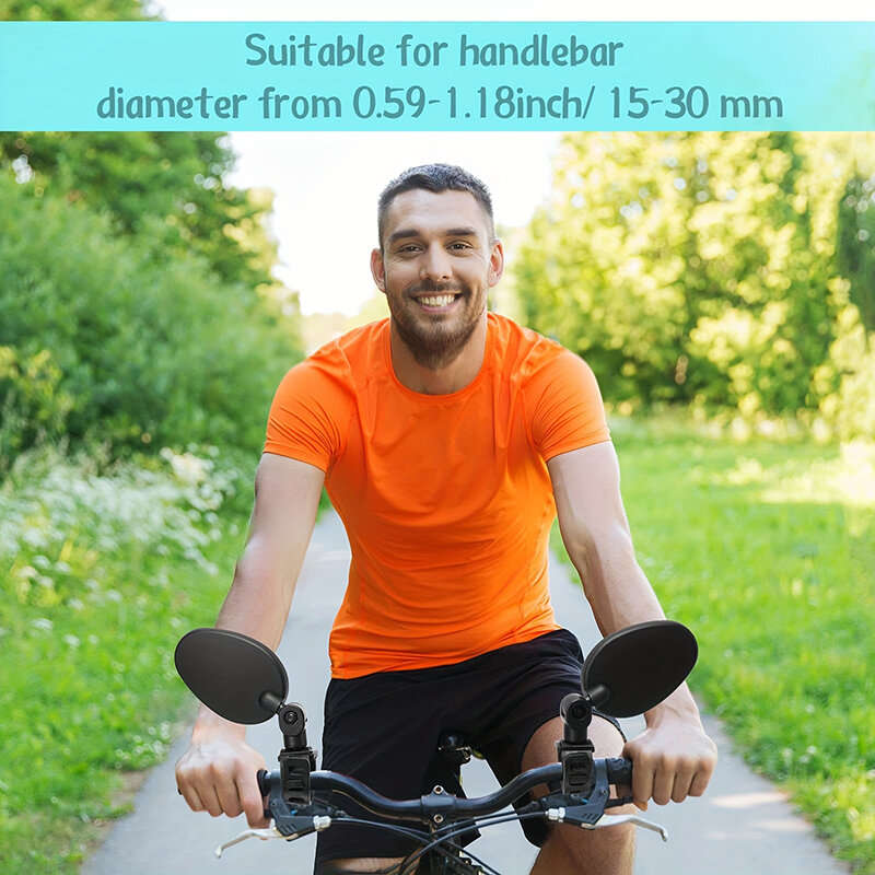 2pcs Bike Mirrors 360 Degree Adjustable Rotatable Handlebar Mirror Wide Angle Bicycle Rear View Mirr