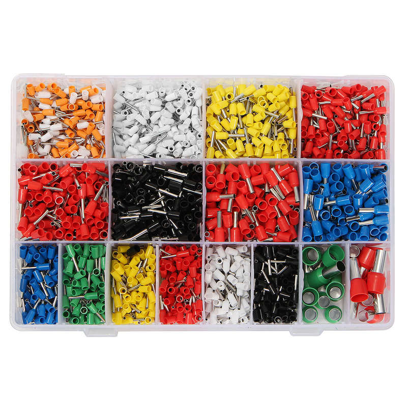 CT06 2120Pcs Wire Copper Crimp Connector Kit Includes Insulated Cord Pin End Terminals AWG 22 to 5 P