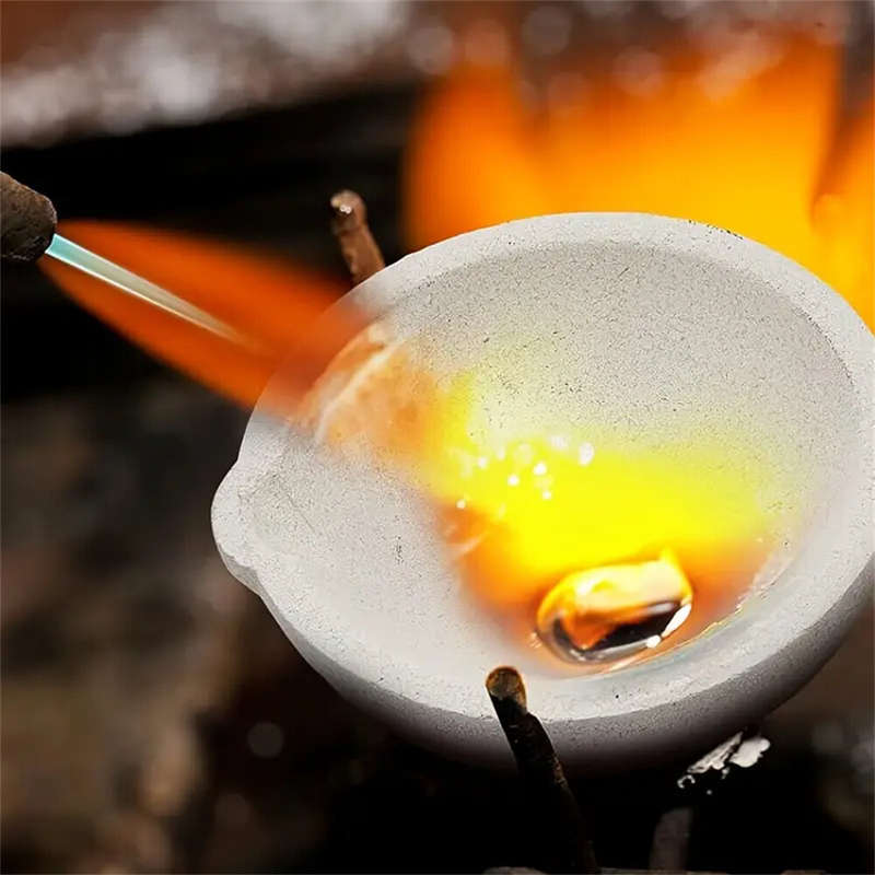 High Purity Graphite Crucible Kit 7-Piece Metal Casting Molds Set for Gold Silver Copper Melting Non