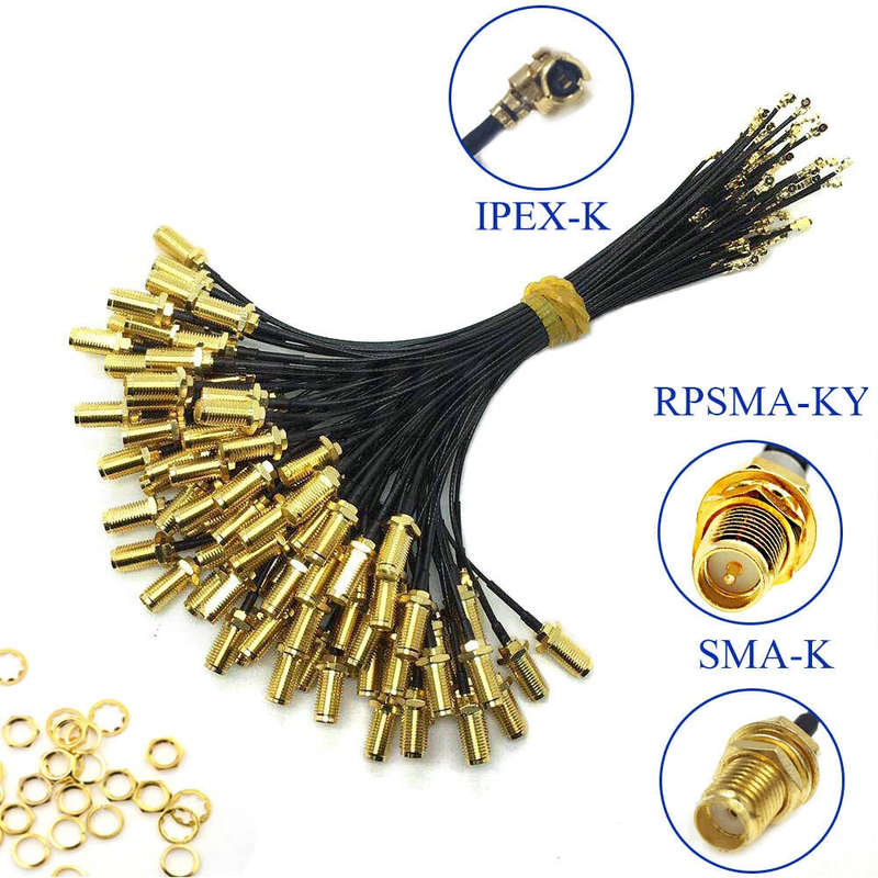 5Pcs SMA Connector Cable Female to uFL/u.FL/IPX/IPEX UFL to SMA Female RG1.13 Antenna RF1.13 Cable A