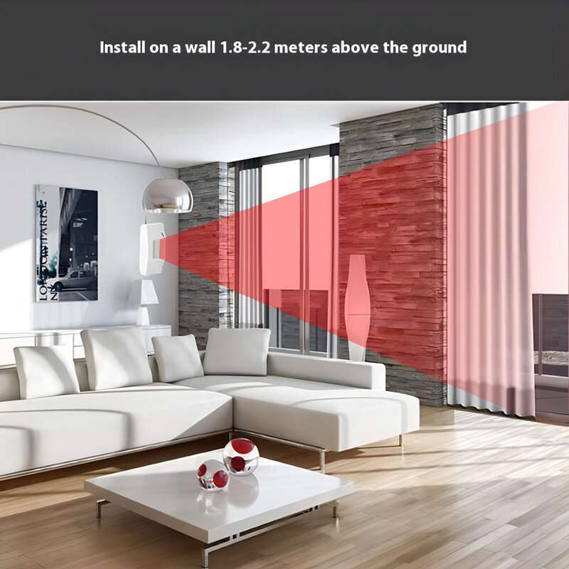 433MHz 1527 Wireless Infrared Detector Long-Range Motion Sensor 110 Wide Angle 8M Range Easy Install