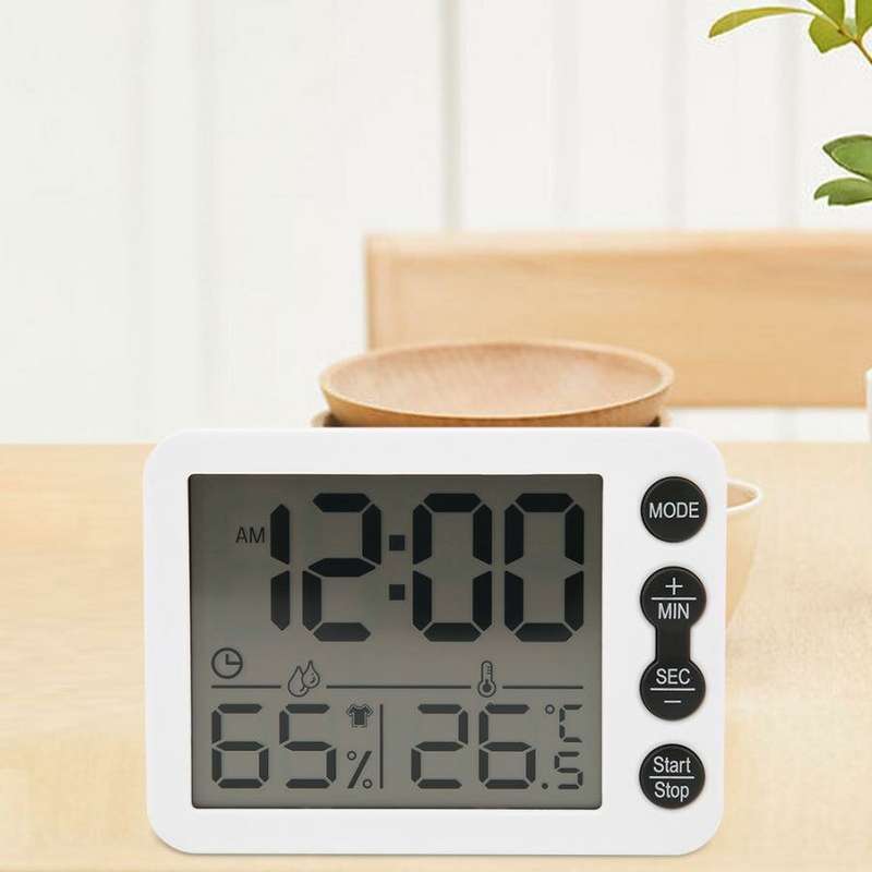 TS-9606 Multifunctional Thermometer Hygrometer Temperature Humidity Meter Alarm Clock Indoor