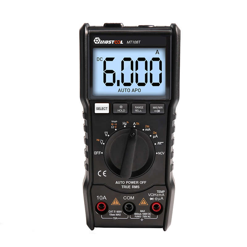 MUSTOOL MT108T True RMS NCV Temperature Tester Digital Multimeter 6000 Counts Backlight AC DC Curren