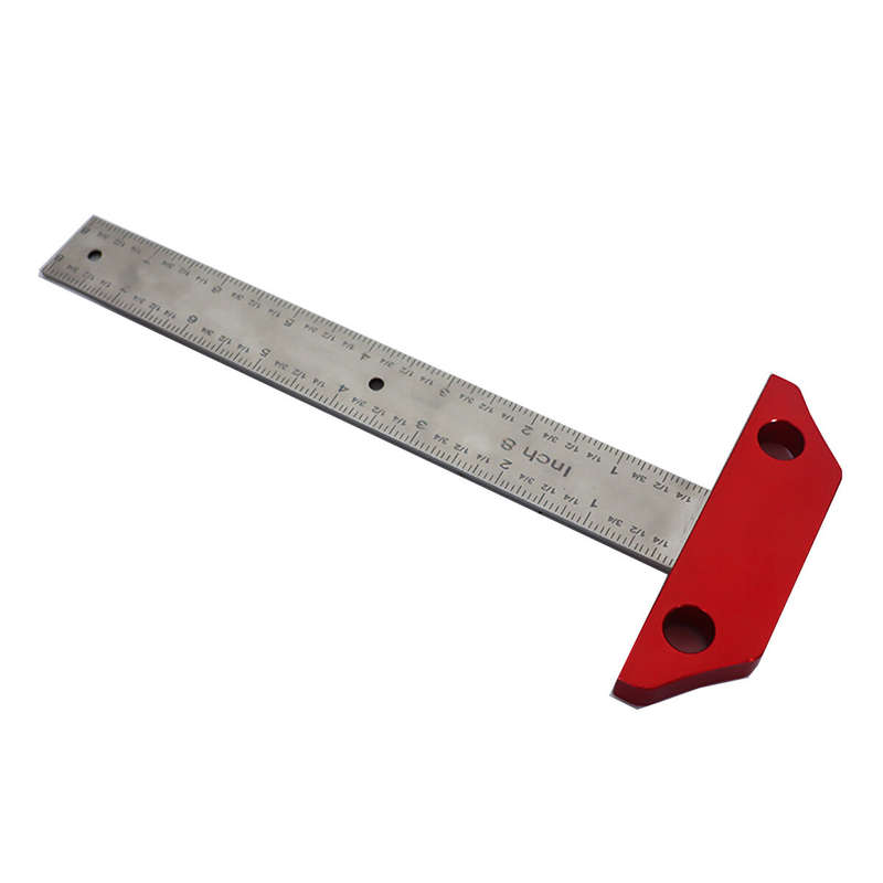 8 Inch/200mm T Square Marking Measuring Ruler Imperial Metric Scale Woodworking Scribing Ruler Gaugi