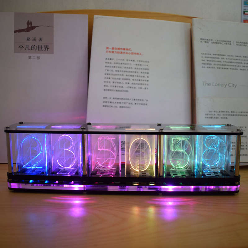 Geekcreit DIY Imitate Glow Clock Kit Full Color RGB Glow Tube Clock LED Music Spectrum Kit