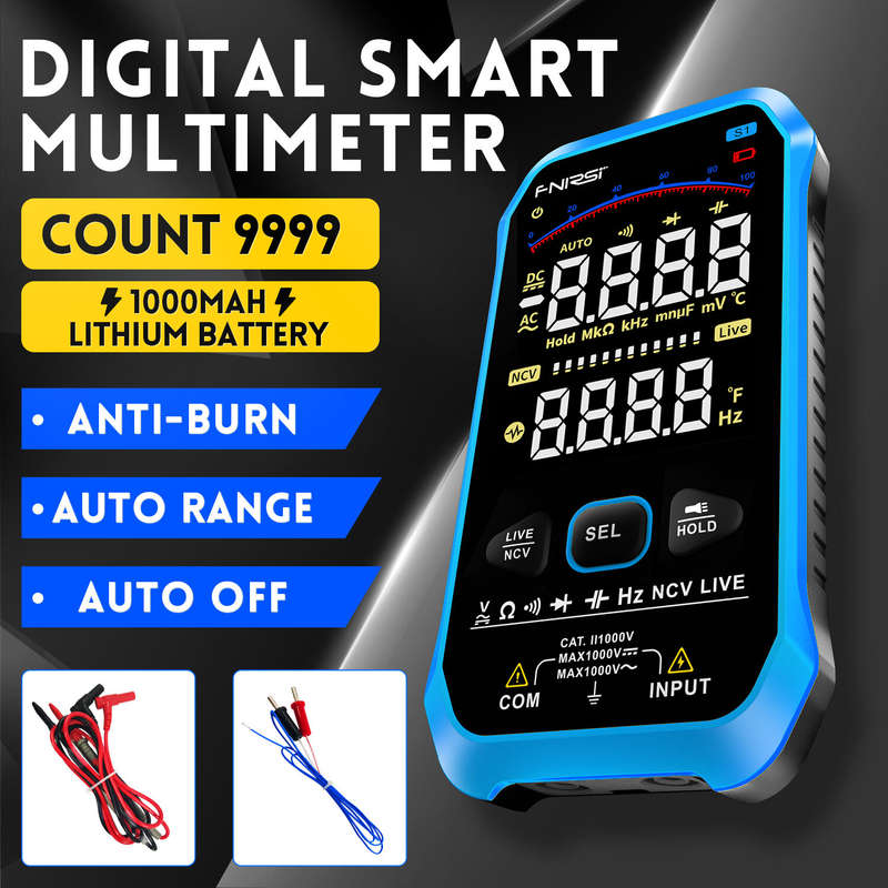 FNIRSI-S1 9999 Counts Digital Multimeter AC DC Voltage Resistance Capacitance Diode NCV Hertz Live W