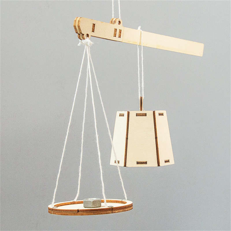 Wooden Weighing Beam Scale Model Assembly Kit DIY Children's Science Experiment Education Puzzle Toy