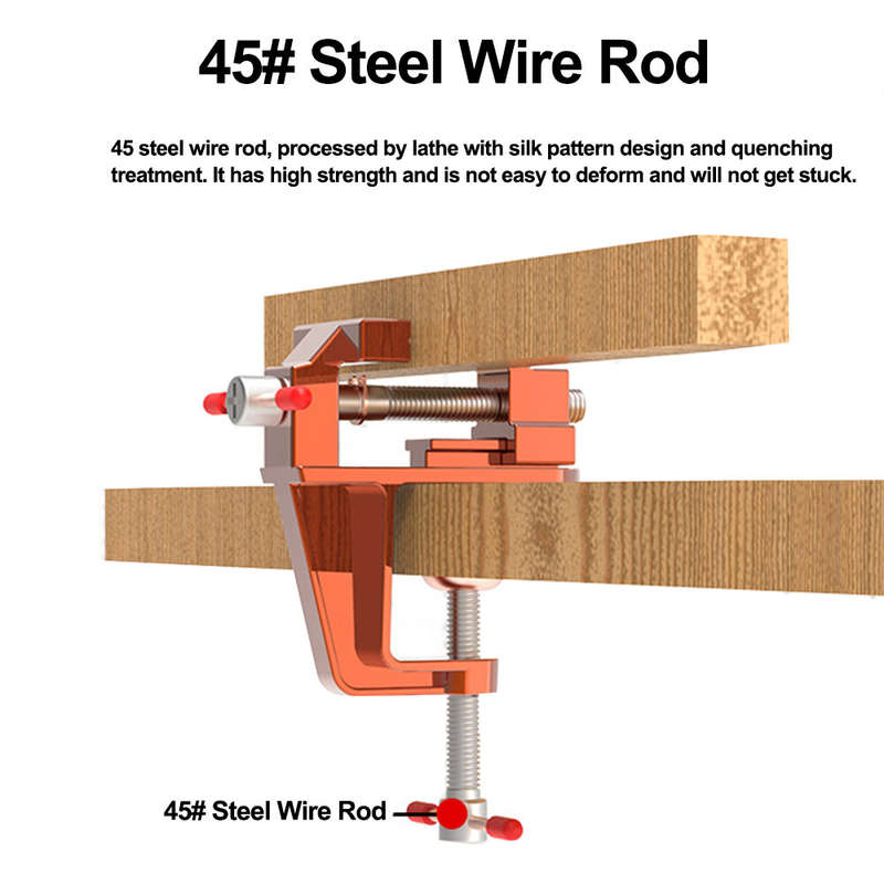 1PCS Upgraded Mini Aluminum Alloy Bench Table Clamp-on Vise Clamp Fixed Tool for Woodworking / Metal