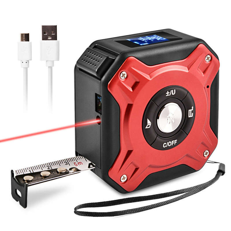 DANIU 40M Laser Measuring Tape Retractable Ruler Laser Distance Meter Range Finder Electronic Roulet