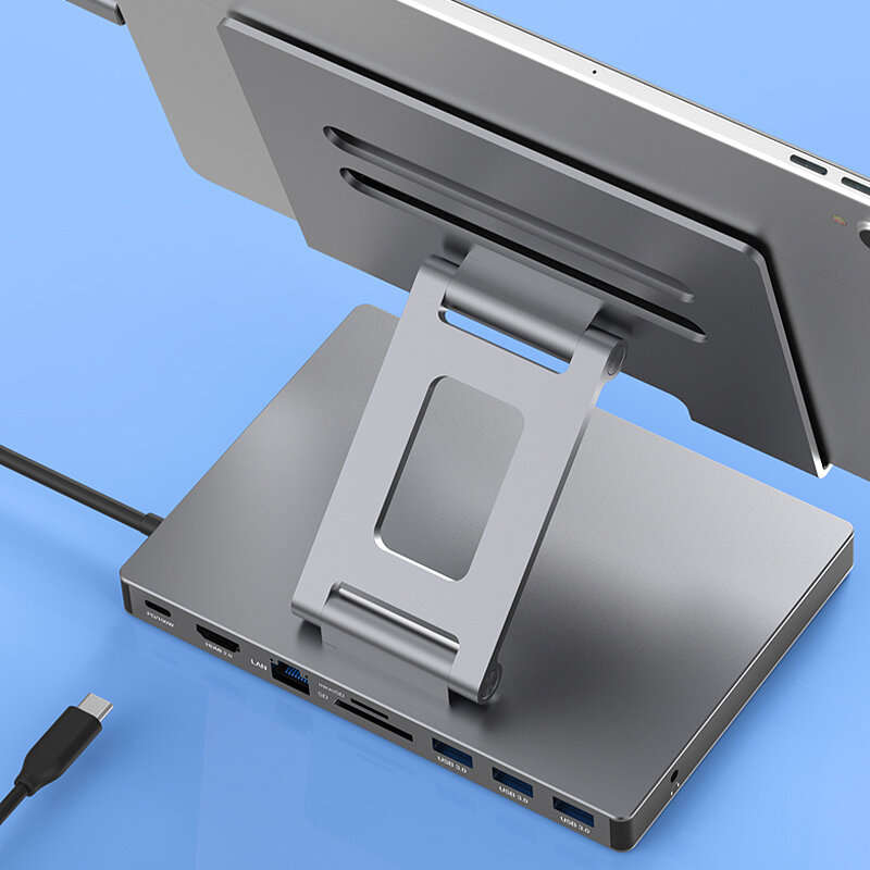 Blueendless ST901A 9-in-1 Type-C Vertical Docking Station Foldable Laptop Brakcet Hub Adapter with U