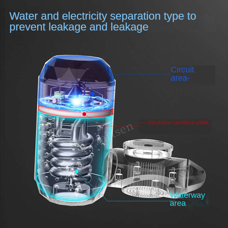 AGSIVO 3000W 220V Instant Electric Water Heater Tap Water Filter Tankless LED Digital Display EU Plu
