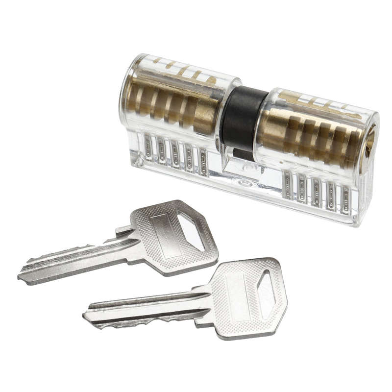 44PCS Orange Picks and Padlocks Set with Spring Steel Tools Transparent Padlocks and Automatic Unloc