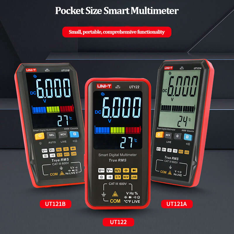 UNI-T UT121 UT122 Smart Professional Digital Multimeter Dual Display Mode NCV LIVE Tester True RMS I