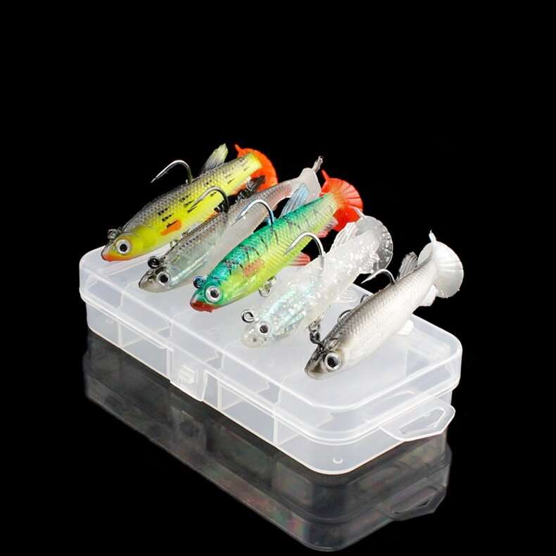 ZANLURE T Tail Fishing Lures Kit 3D Fish Eye Double Hook Design Fishing Lures Baits Tackle Set for F