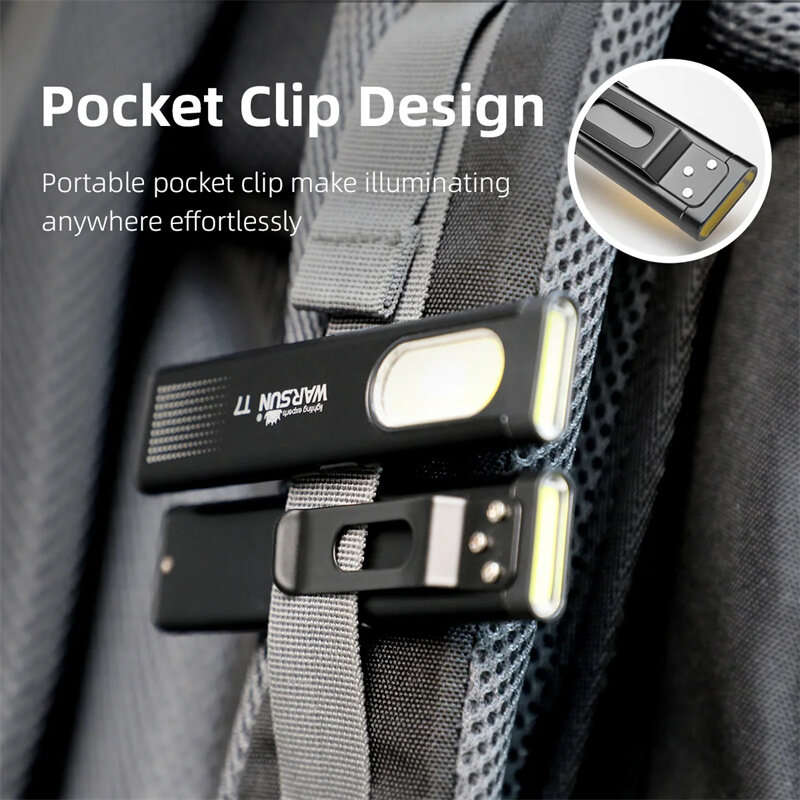 WARSUN T7 470 Lumen Portable Outdoor Rechargeable LED Flashlight Waterproof IP44 Magnetic Grip Multi