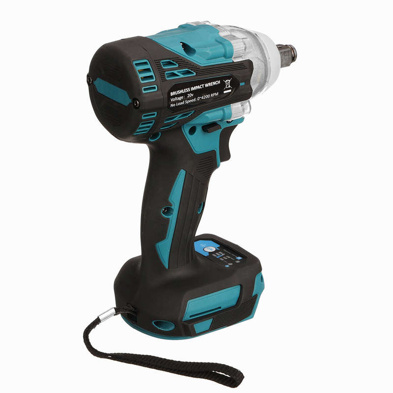 Drillpro 18V 300N.M Bare Metal Cordless Electric Brushless Impact Wrench Stepless Speed Change Switc