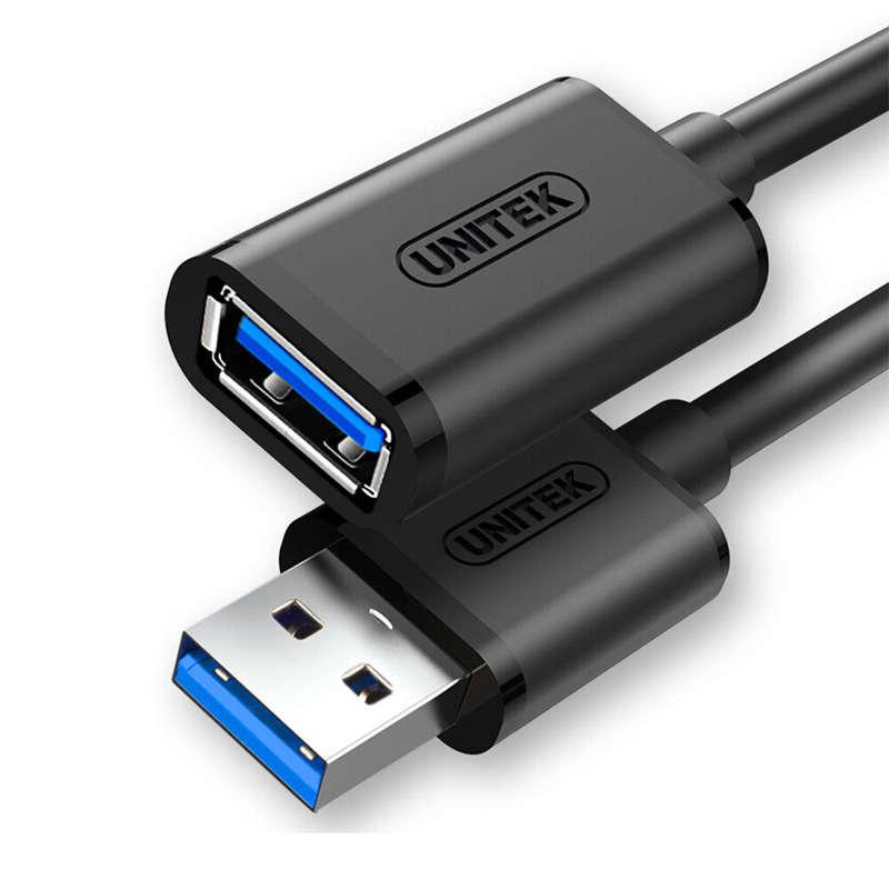 UNITEK Y-C457BBK USB 3.0 Extension Cable 1M Length for Printer Webcam, Security Camera