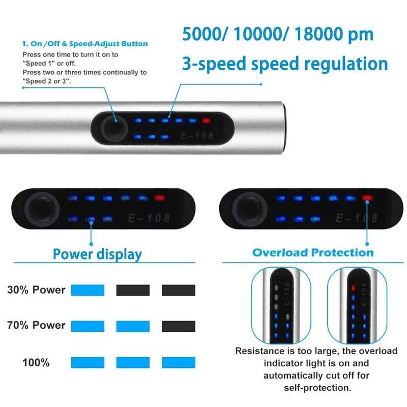 Electric Engraving Pen Kit Portable Mini Nail Rig Tool DIY Spin Etch Pen for Engraving Glass Metal J