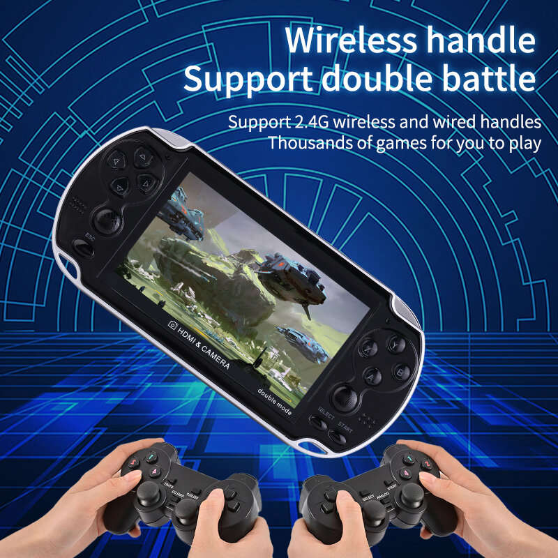 A3 4.3 inch 8G 20000 Games Retro Handheld Game Console MAME PS1 SFC MD Portable Camera MP5 LCD Recha