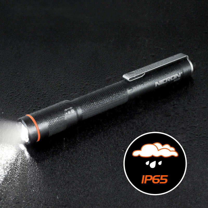NICRON B22W LED Pocket Pen Light 120 Lumens Portable Zoomable Flashlight with Clip for Inspection Ou