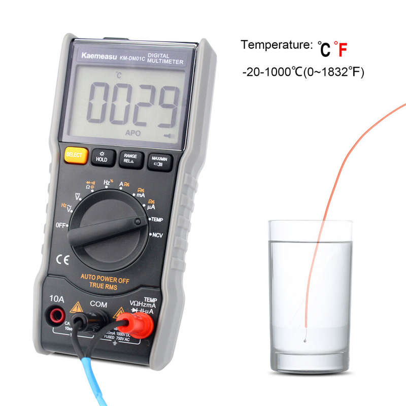 Kaemeasu KM-DM01C Portable Mini Digital Multimeter Auto-Ranging Electrician's Tool with DC/AC Voltag