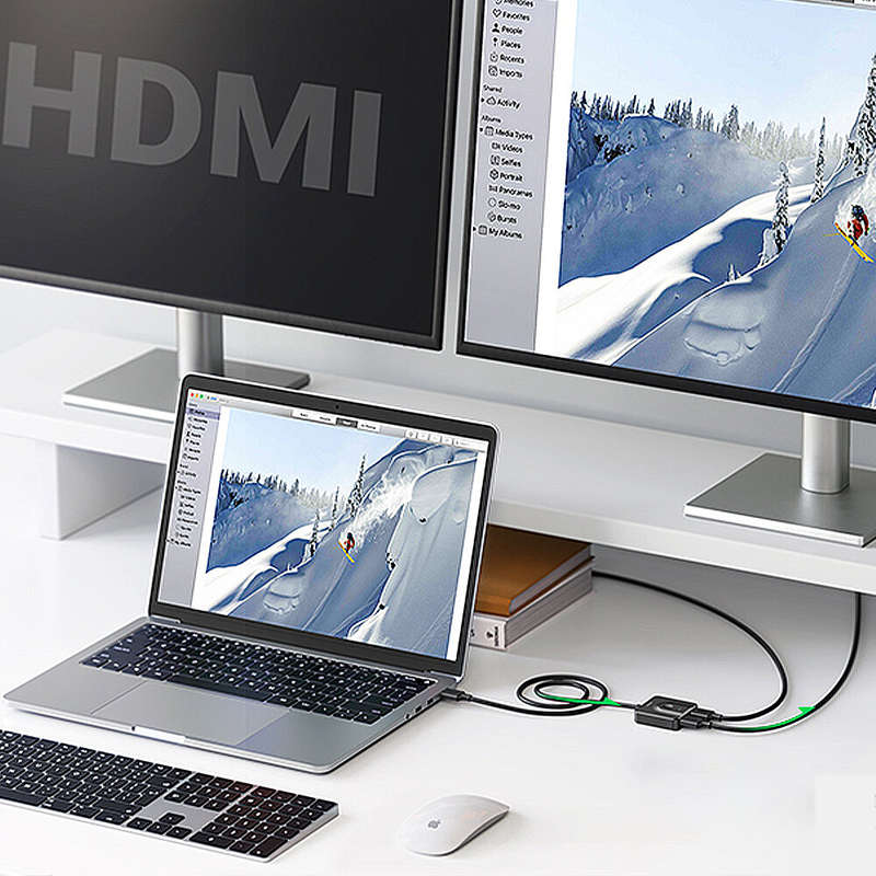 UGreen CM311 4K@60Hz HDMI Switch with 3.3FT HDMI Cable 2 in 1 Out/1 in 2 Out Bidirectional HDMI Spli