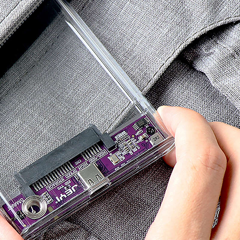 JEYI 2.5" Hard Drive Enclosure Clearly Case USB 10Gbps to SATA III/II/I External Hard Disk Case for