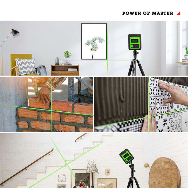 HILDA 2 Lines Green Laser Levels Mini Self Leveling 360 Horizontal Vertical Cross High-precision Gad